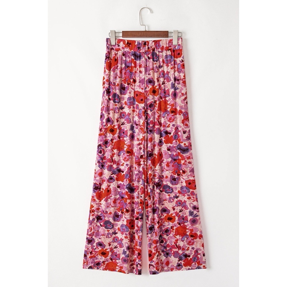 Purple Floral Wide Leg Pant - Picture 3 of 3
